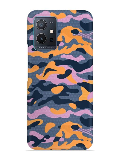 Camouflage Army Military English Orange Art Snap Case for Vivo Y75 (5G) Zapvi