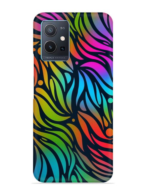 Abstract Leaf Design Snap Case for Vivo Y75 (5G) Zapvi