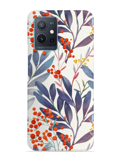 Seamless Floral Pattern Snap Case for Vivo Y75 (5G)