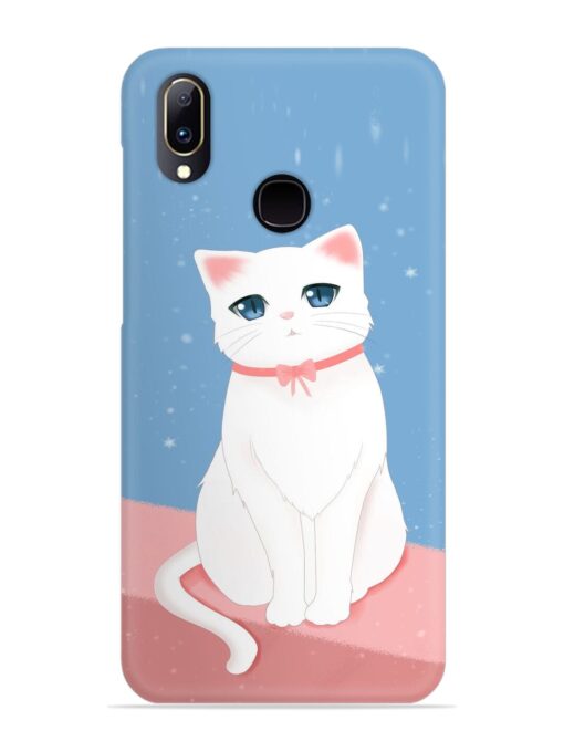 Cute White Cat Snap Case for Vivo Y91 Zapvi