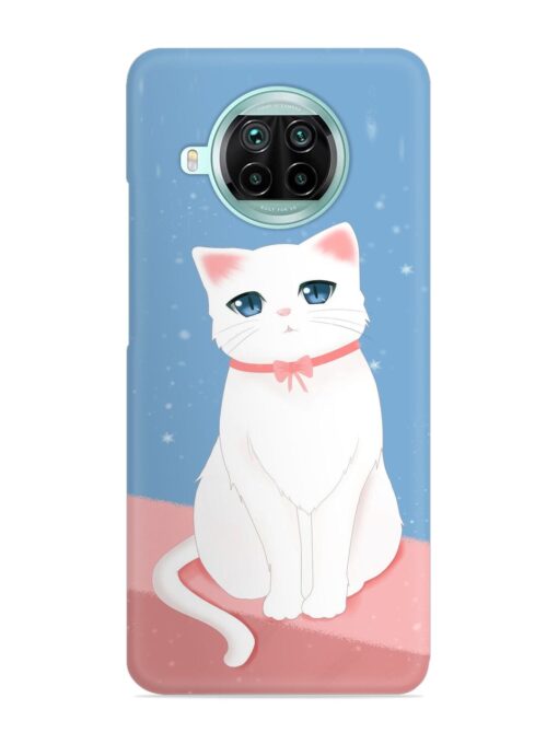 Cute White Cat Snap Case for Xiaomi Mi 10I (5G)