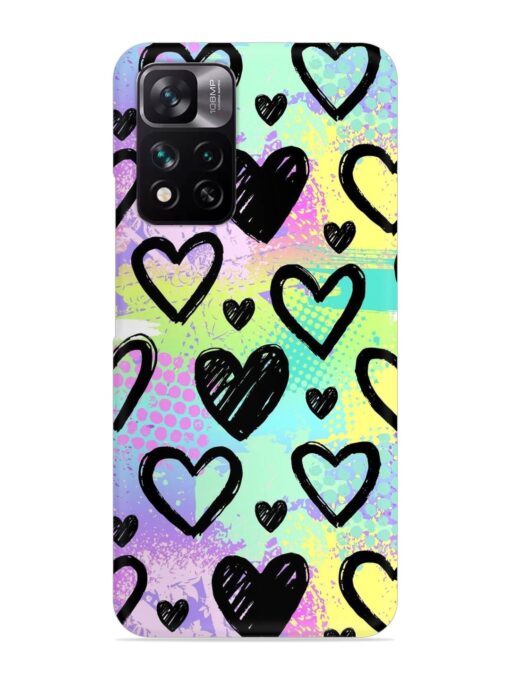 Bright Pattern Hearts Snap Case for Xiaomi Mi 11I (5G)