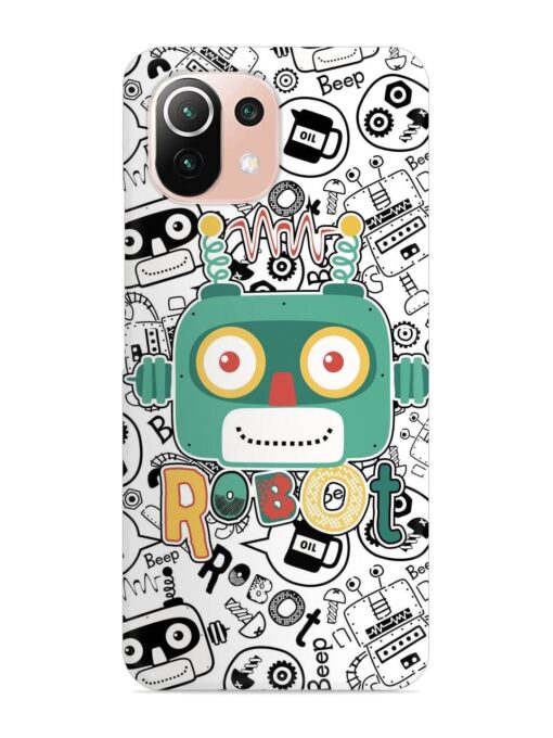 Robot Modern Seamless Pattern Snap Case for Xiaomi Mi 11 Lite Zapvi