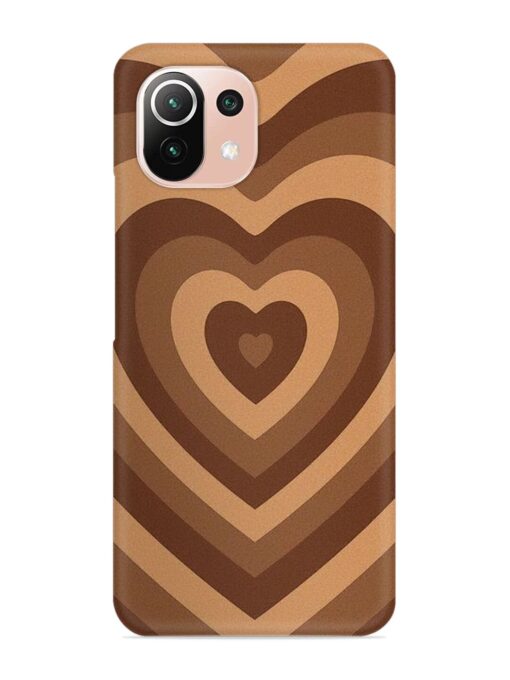 Brown Heart Snap Case for Xiaomi Mi 11 Lite Zapvi