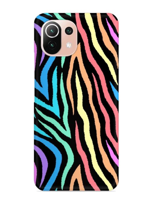 Colorful Abstract Zebra Snap Case for Xiaomi Mi 11 Lite Zapvi