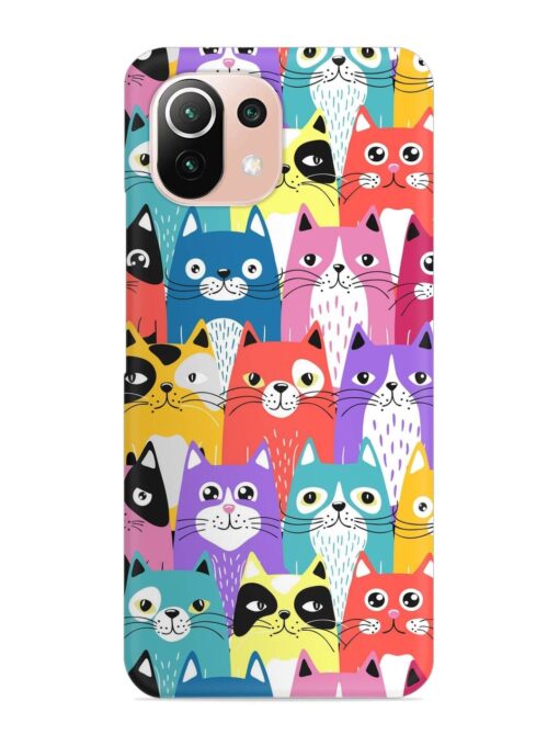 Funny Cartoon Cats Snap Case for Xiaomi Mi 11 Lite Zapvi