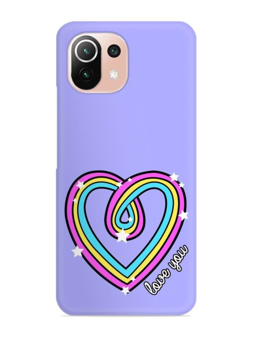 Colorful Rainbow Heart Snap Case for Xiaomi Mi 11 Lite Zapvi