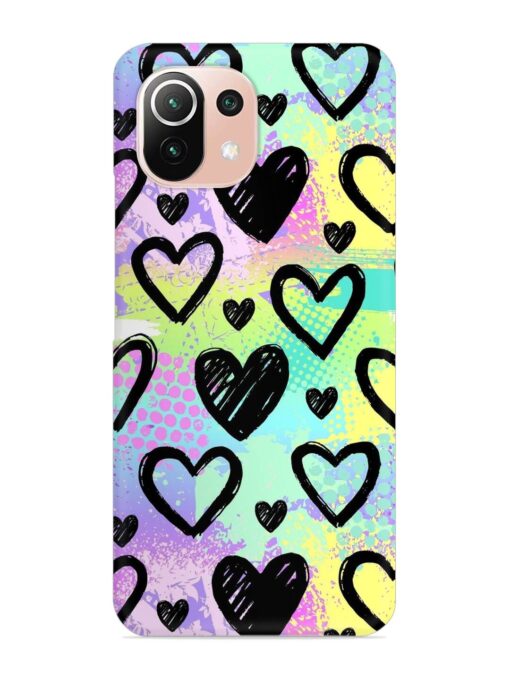 Bright Pattern Hearts Snap Case for Xiaomi Mi 11 Lite Zapvi