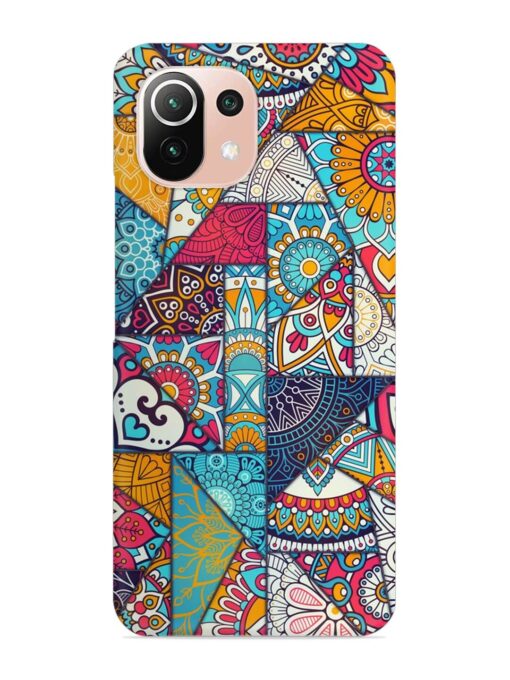 Patchwork Pattern Vintage Snap Case for Xiaomi Mi 11 Lite Zapvi