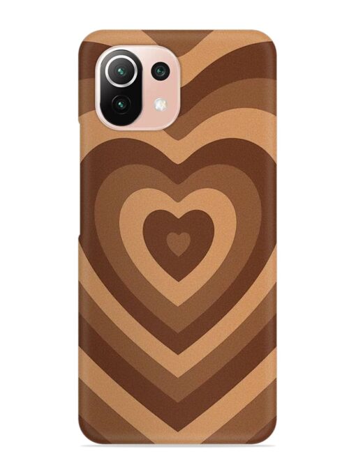 Brown Heart Snap Case for Xiaomi Mi 11 Lite Ne (5G)