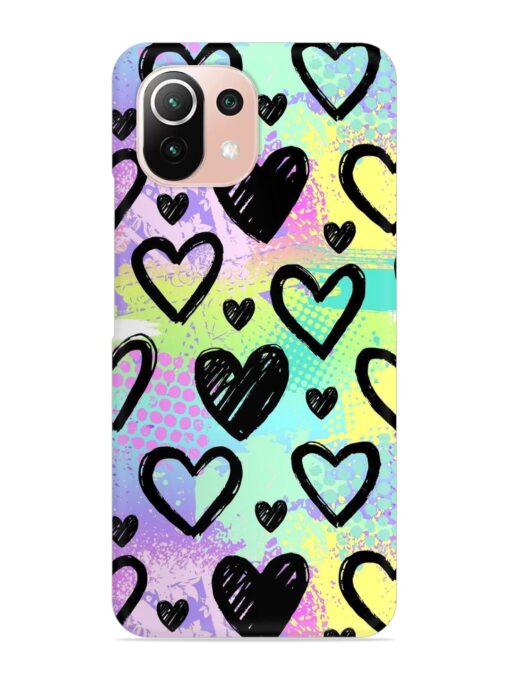 Bright Pattern Hearts Snap Case for Xiaomi Mi 11 Lite Ne (5G) Zapvi