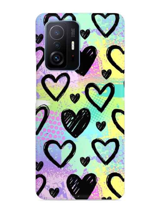 Bright Pattern Hearts Snap Case for Xiaomi Mi 11T Pro (5G) Zapvi