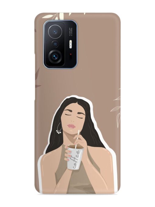 Girl With Coffee Snap Case for Xiaomi Mi 11T Pro (5G) Zapvi