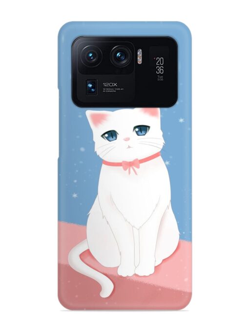 Cute White Cat Snap Case for Xiaomi Mi 11 Ultra