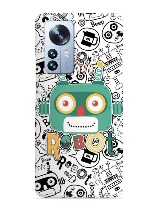 Robot Modern Seamless Pattern Snap Case for Xiaomi Mi 12 Pro (5G) Zapvi