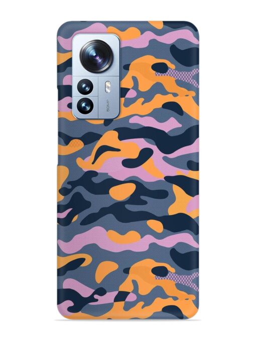 Camouflage Army Military English Orange Art Snap Case for Xiaomi Mi 12 Pro (5G) Zapvi