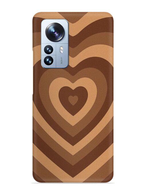 Brown Heart Snap Case for Xiaomi Mi 12 Pro (5G) Zapvi