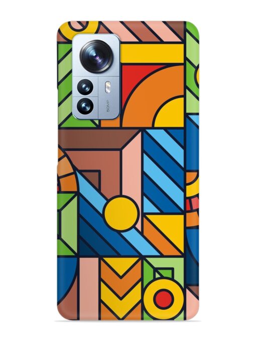 Colorful Geometric Snap Case for Xiaomi Mi 12 Pro (5G) Zapvi