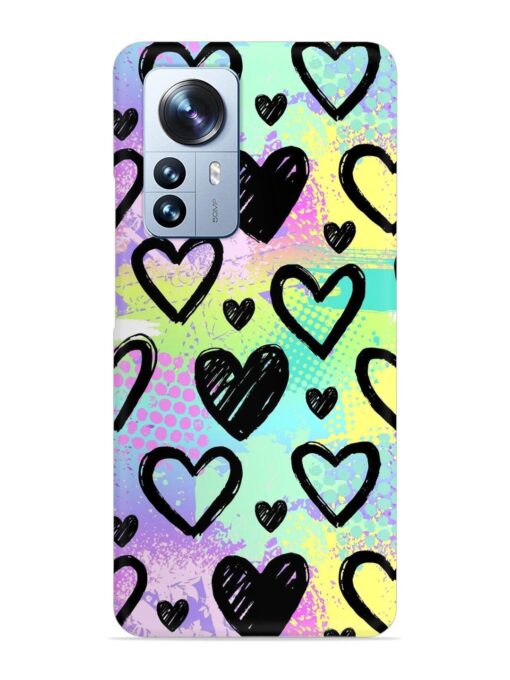 Bright Pattern Hearts Snap Case for Xiaomi Mi 12 Pro (5G)