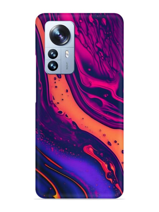 Fluid Blue Pink Art Snap Case for Xiaomi Mi 12 Pro (5G) Zapvi