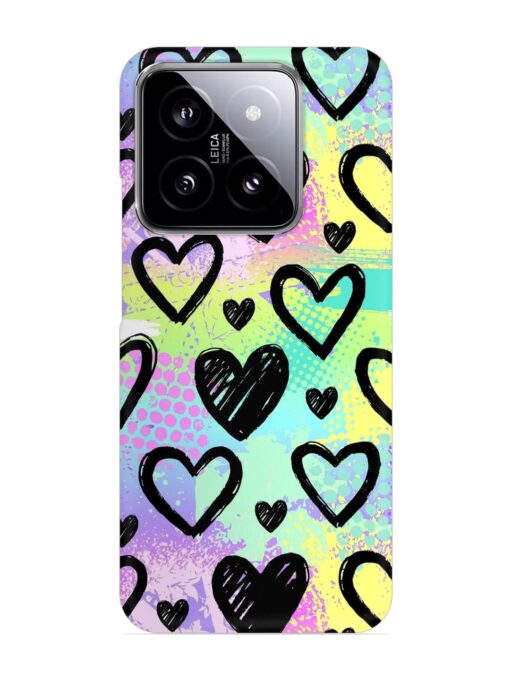 Bright Pattern Hearts Snap Case for Xiaomi Mi 14 (5G) Zapvi