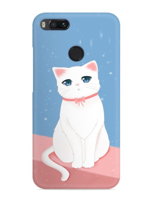 Cute White Cat Snap Case for Xiaomi Mi A1