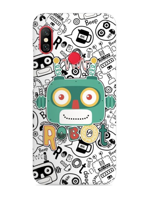 Robot Modern Seamless Pattern Snap Case for Xiaomi Mi A2 Zapvi