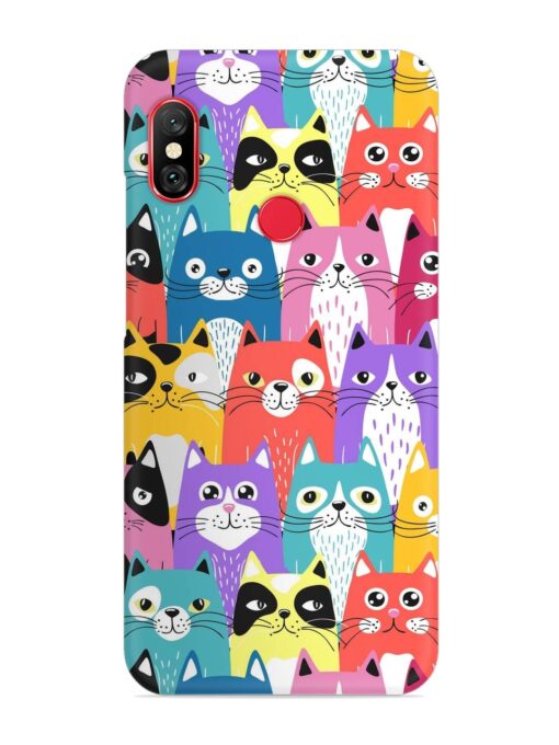 Funny Cartoon Cats Snap Case for Xiaomi Mi A2 Zapvi