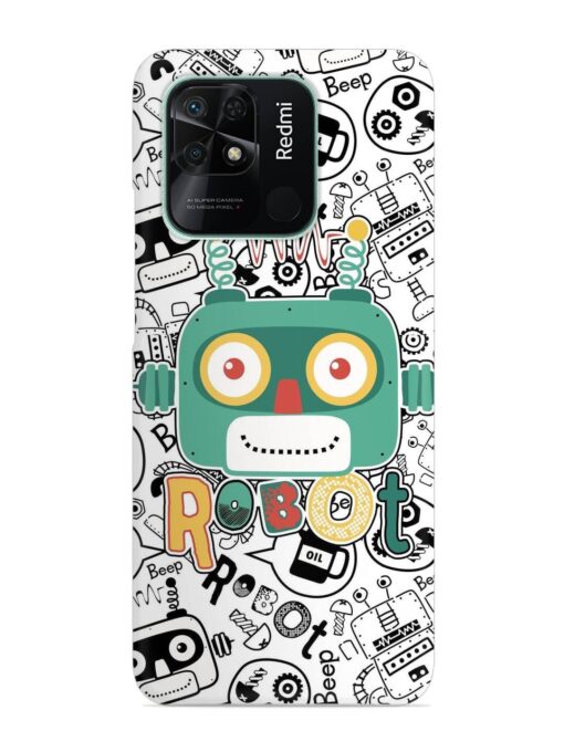 Robot Modern Seamless Pattern Snap Case for Xiaomi Redmi 10 Zapvi