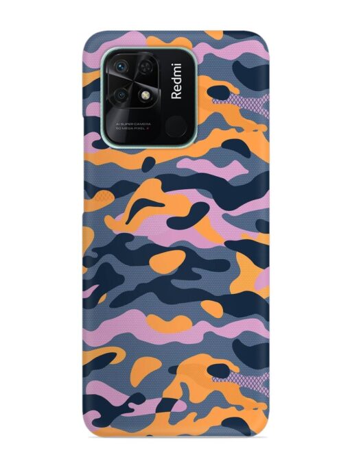 Camouflage Army Military English Orange Art Snap Case for Xiaomi Redmi 10 Zapvi