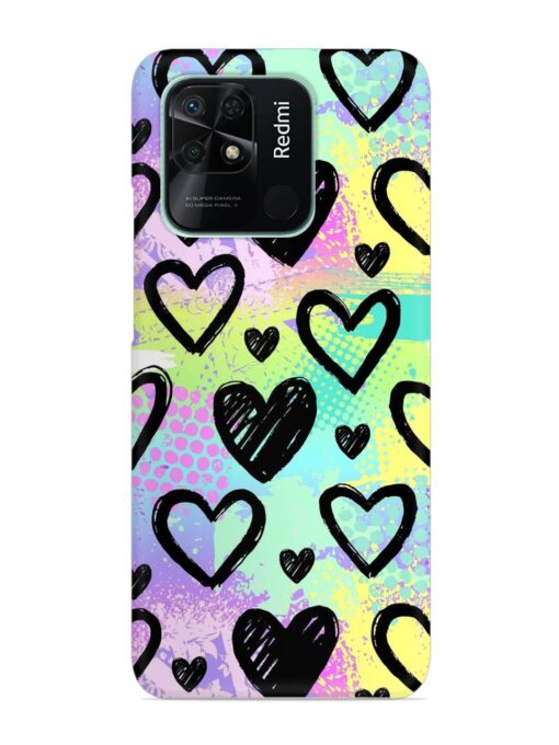 Bright Pattern Hearts Snap Case for Xiaomi Redmi 10 Zapvi