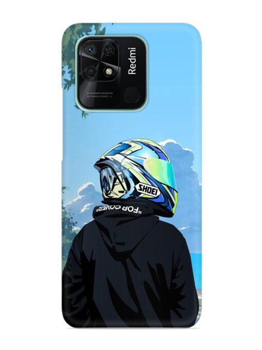 Rider With Helmet Snap Case for Xiaomi Redmi 10