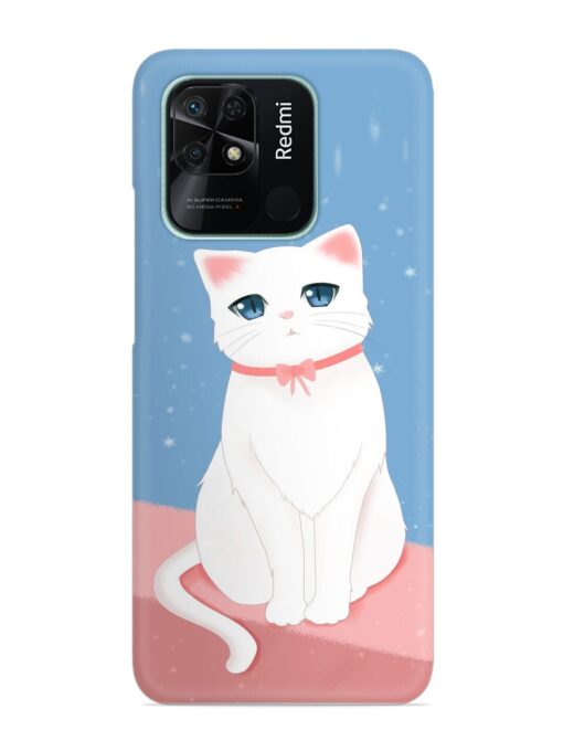 Cute White Cat Snap Case for Xiaomi Redmi 10