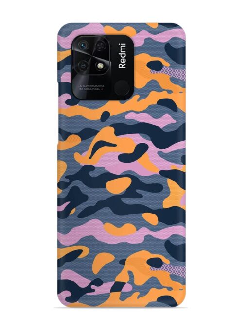 Camouflage Army Military English Orange Art Snap Case for Xiaomi Redmi 10 Power