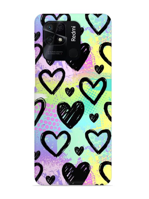 Bright Pattern Hearts Snap Case for Xiaomi Redmi 10 Power