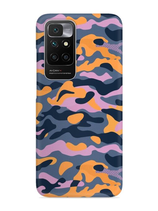 Camouflage Army Military English Orange Art Snap Case for Xiaomi Redmi 10 Prime (2022)