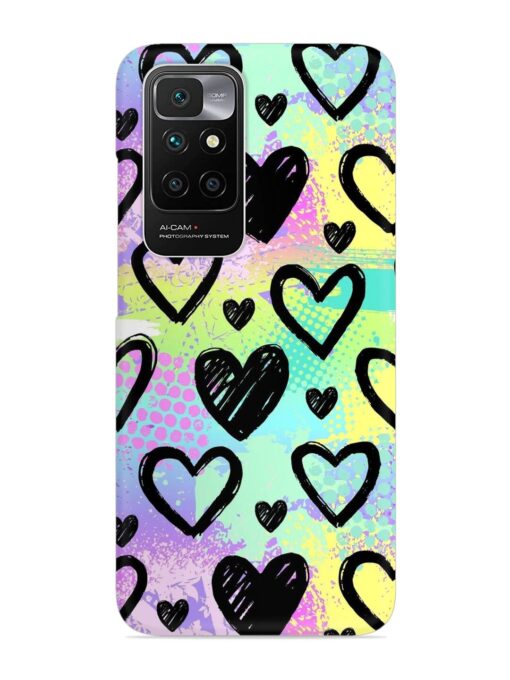 Bright Pattern Hearts Snap Case for Xiaomi Redmi 10 Prime (2022) Zapvi