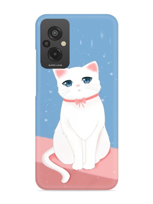 Cute White Cat Snap Case for Xiaomi Redmi 11 Prime (4G) Zapvi