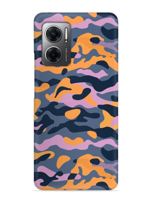 Camouflage Army Military English Orange Art Snap Case for Xiaomi Redmi 11 Prime (5G) Zapvi