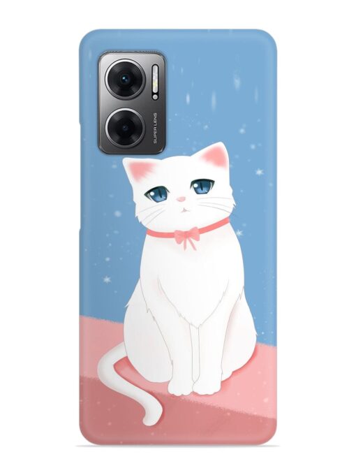 Cute White Cat Snap Case for Xiaomi Redmi 11 Prime (5G)