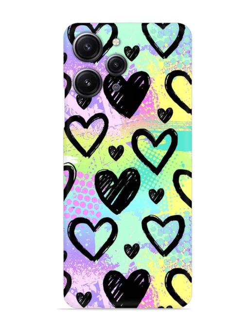 Bright Pattern Hearts Snap Case for Xiaomi Redmi 12 (4G) Zapvi