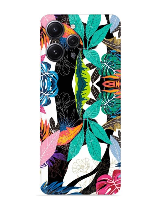 Floral Pattern Bright Snap Case for Xiaomi Redmi 12 (4G)