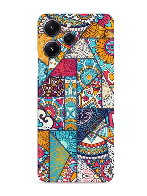 Patchwork Pattern Vintage Snap Case for Xiaomi Redmi 12 (4G)