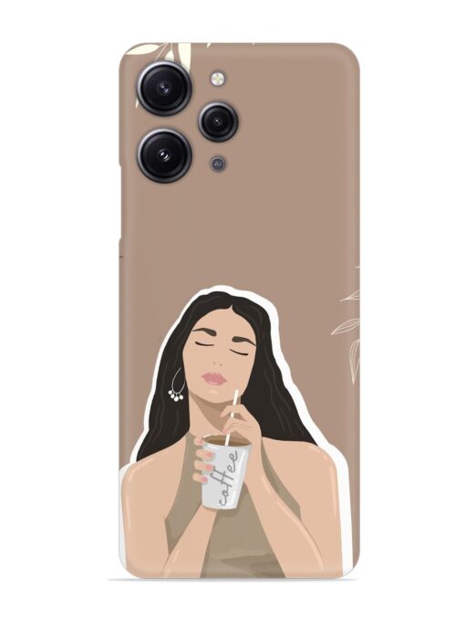 Girl With Coffee Snap Case for Xiaomi Redmi 12 (4G) Zapvi