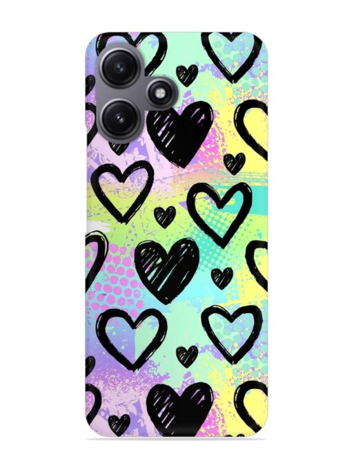 Bright Pattern Hearts Snap Case for Xiaomi Redmi 12 (5G)