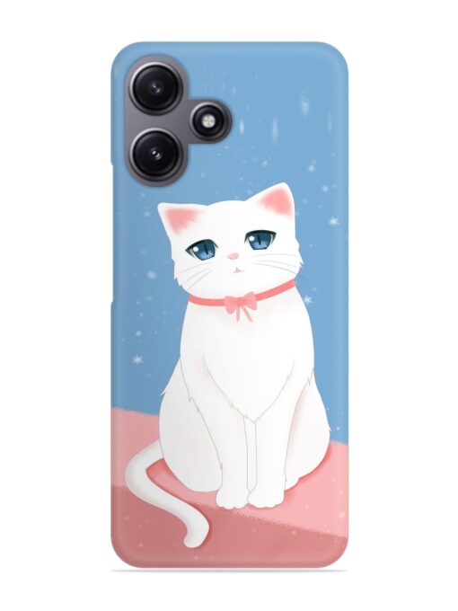 Cute White Cat Snap Case for Xiaomi Redmi 12 (5G)