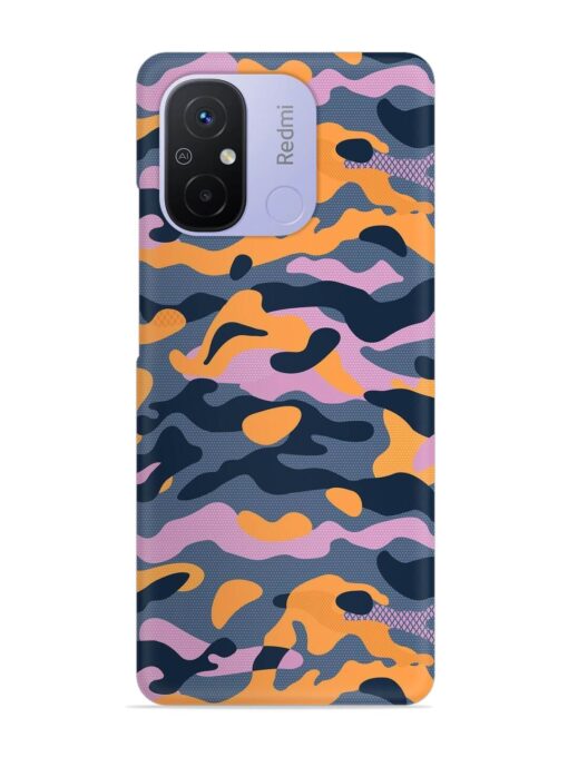 Camouflage Army Military English Orange Art Snap Case for Xiaomi Redmi 12C Zapvi