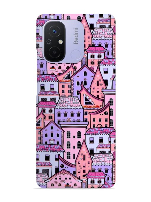 Seamless Pattern Houses Snap Case for Xiaomi Redmi 12C Zapvi