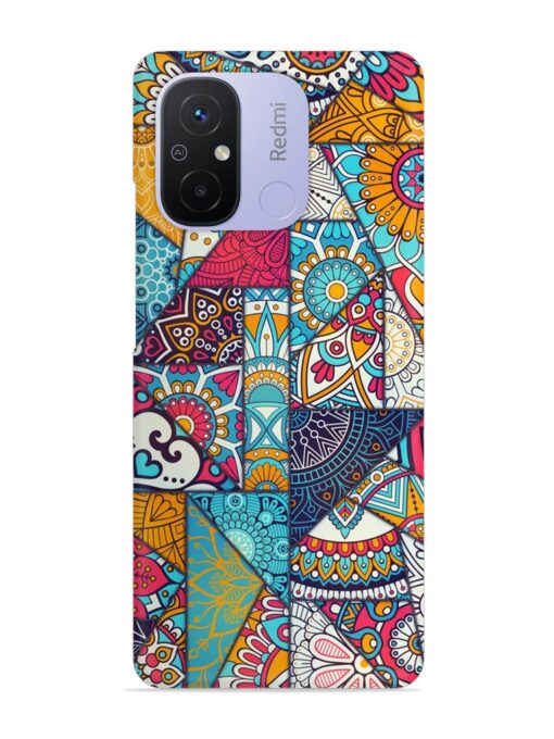 Patchwork Pattern Vintage Snap Case for Xiaomi Redmi 12C Zapvi