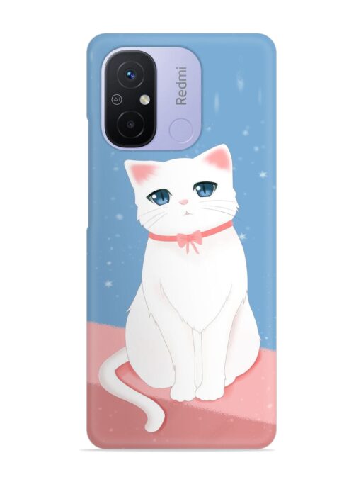 Cute White Cat Snap Case for Xiaomi Redmi 12C Zapvi